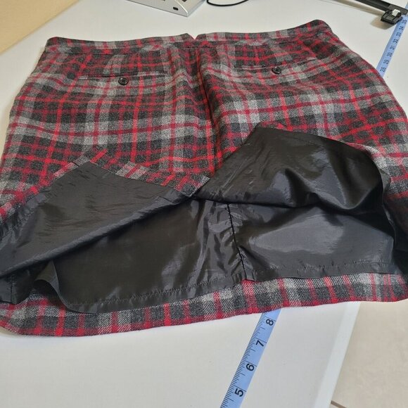 Gap Womens Plaid Wool-Blend Skirt Red & Gray Size 16 Academia Preppy Dark - Picture 9 of 12